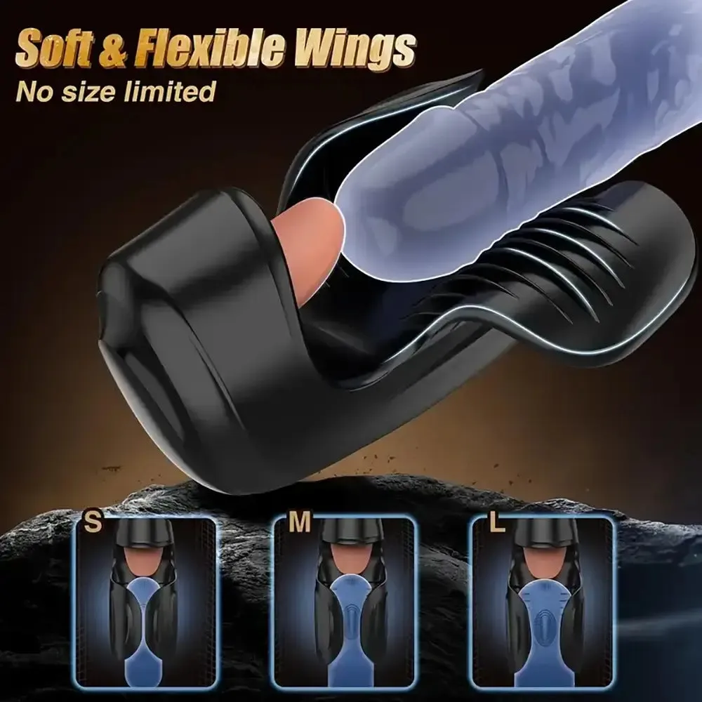 10 Tongue-Licking Tapping Vibrating Adult Male Auto Masturbator