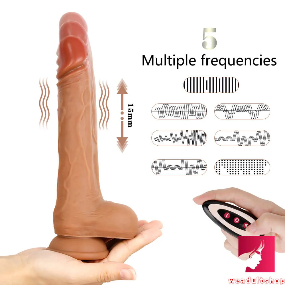 8.3in Wireless Soft Heating Thrusting Dildo Masturbation Toy