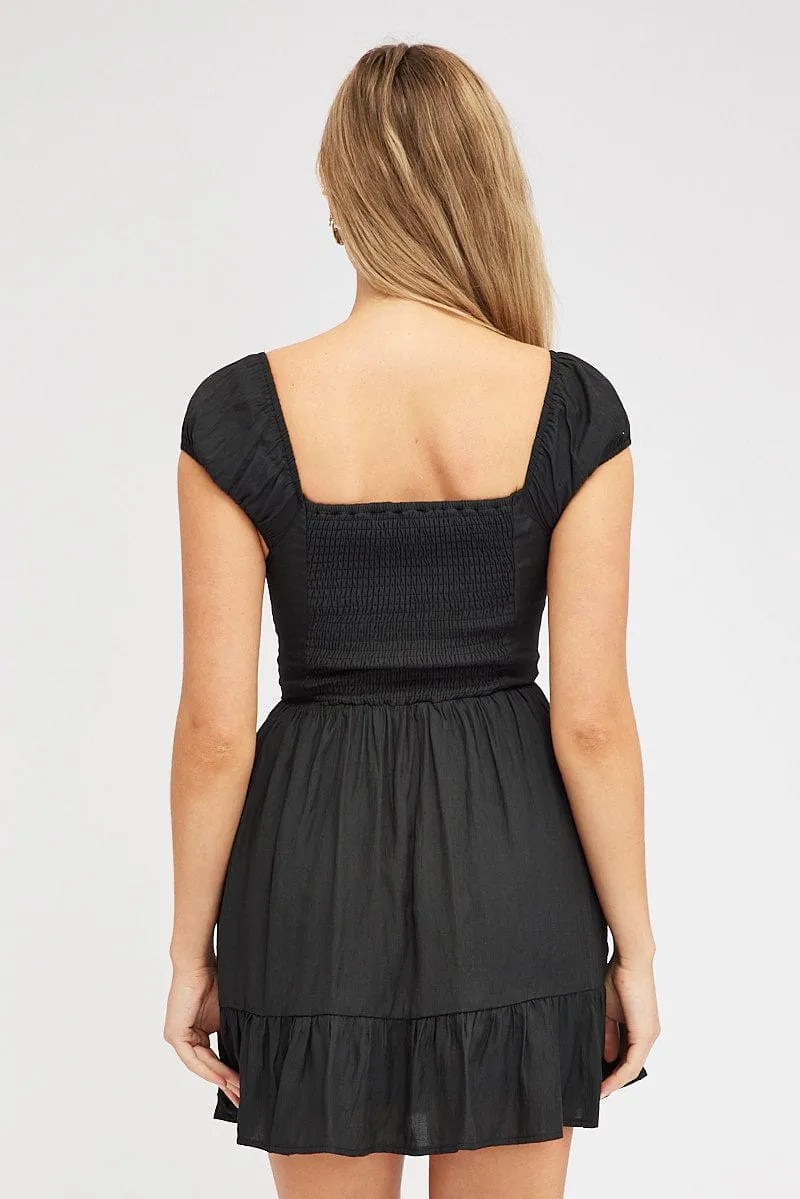 Black Fit And Flare Dress Mini
