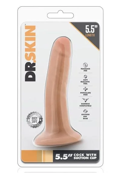 Blush Dr. Skin 5.5 Cock With Suction Cup