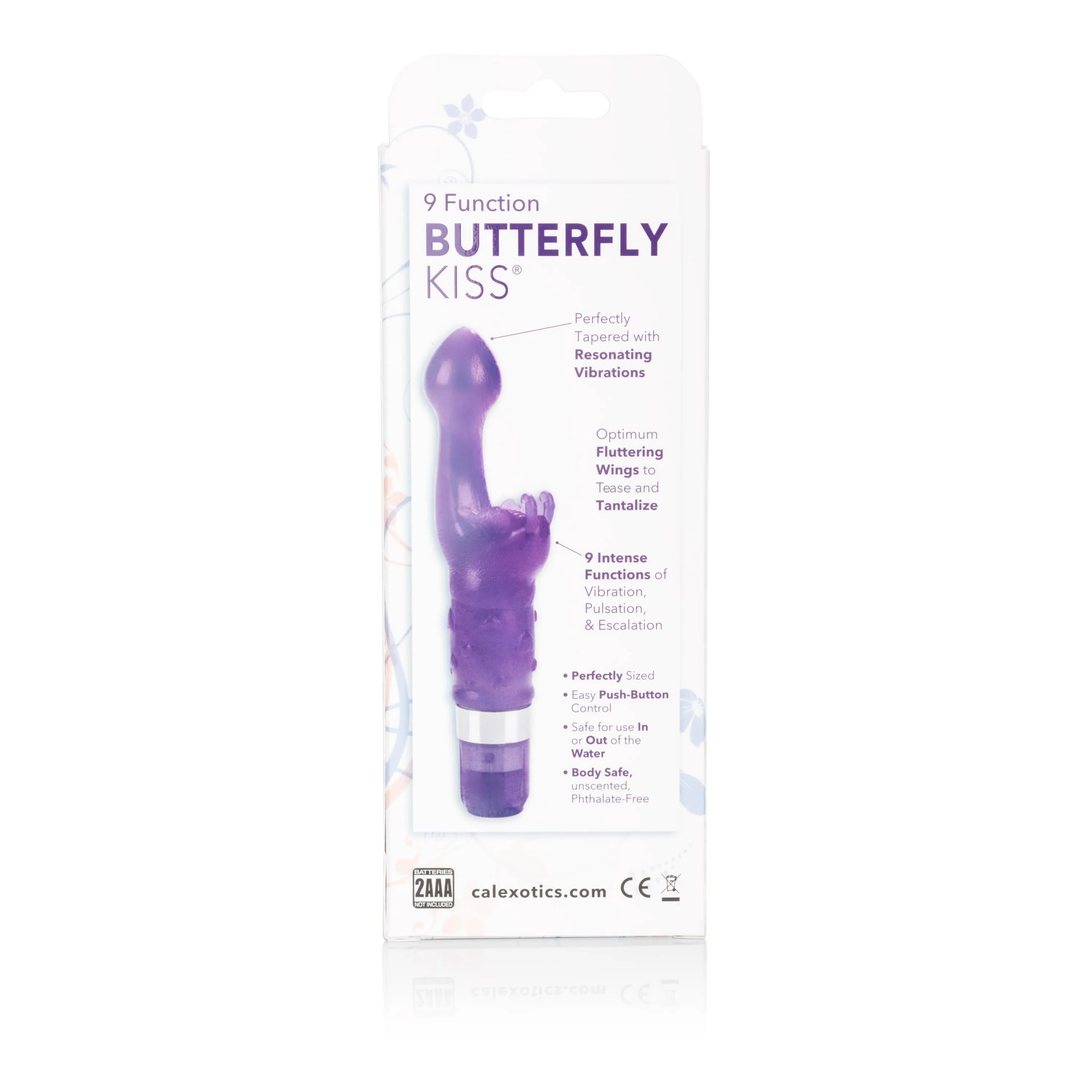 California Exotics - 9 Function Butterfly Kiss Platinum Edition Clit Massager (Purple)