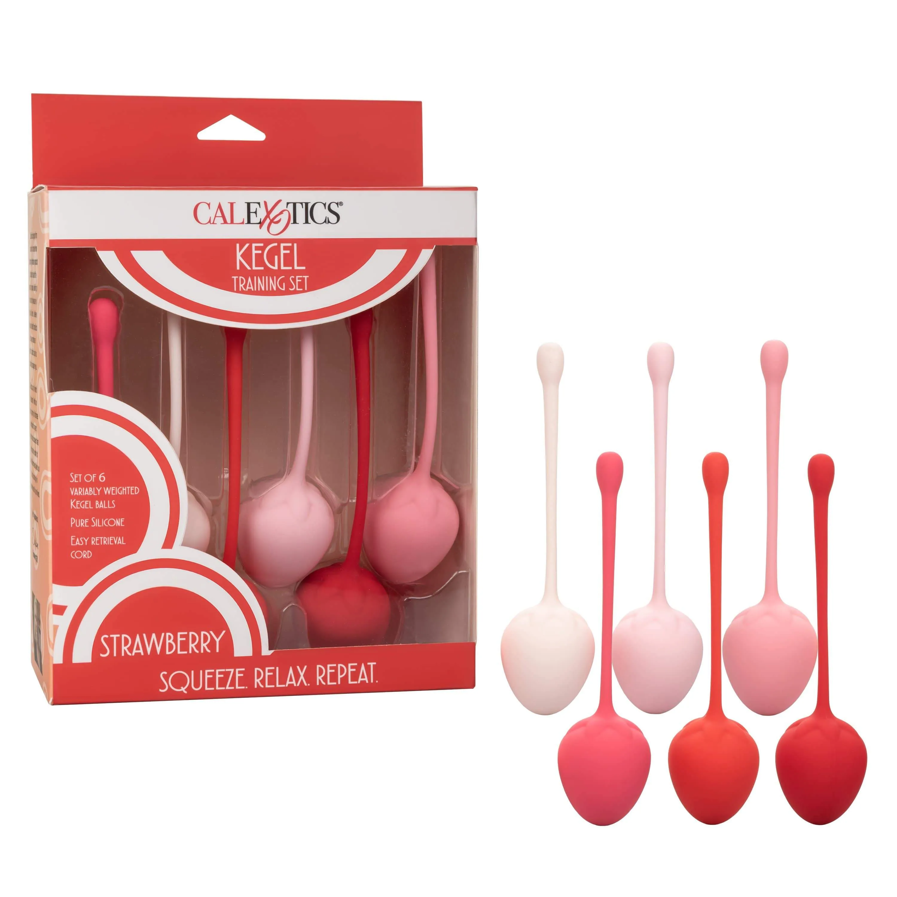 California Exotics - Strawberry Silicone Kegel Balls Training Set (Pink)