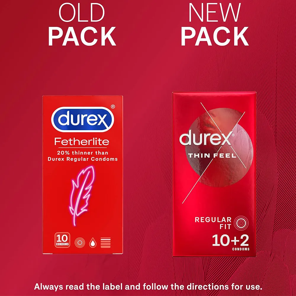 DUREX Thin Feel Latex Condoms 10's   2 Free Width 54mm