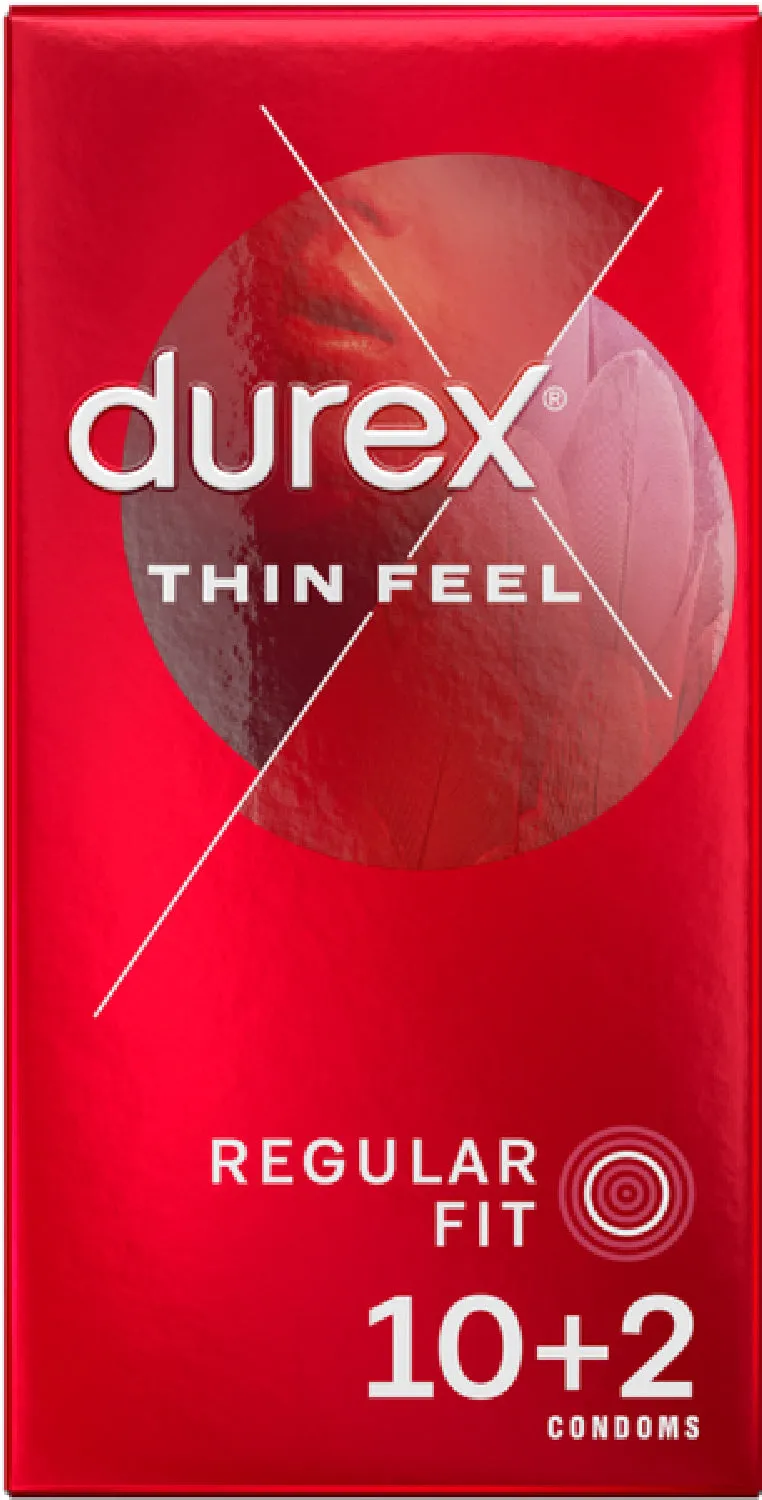 DUREX Thin Feel Latex Condoms 10's   2 Free Width 54mm