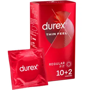 DUREX Thin Feel Latex Condoms 10's   2 Free Width 54mm