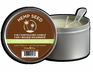 Earthly Body Suntouched Hemp Candle - 6 oz Round Tin Cucumber/Melon