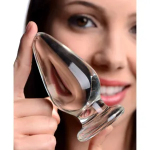 Ember Weighted Tapered Anal Plug Glass Clear
