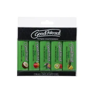 GoodHead Oral Delight Gel Tropical Fruits 5 Pack 1 oz. Pineapple. Passion Fruit. Mango. Coconut. Strawberry Kiwi