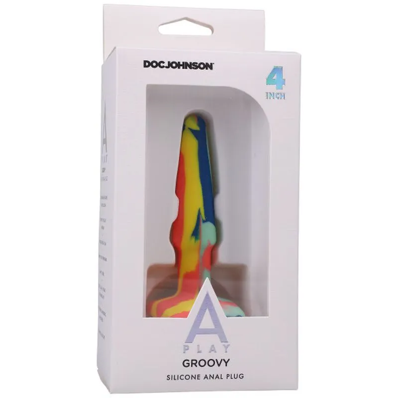 Groovy Silicone Anal Plug 4in Sunrise