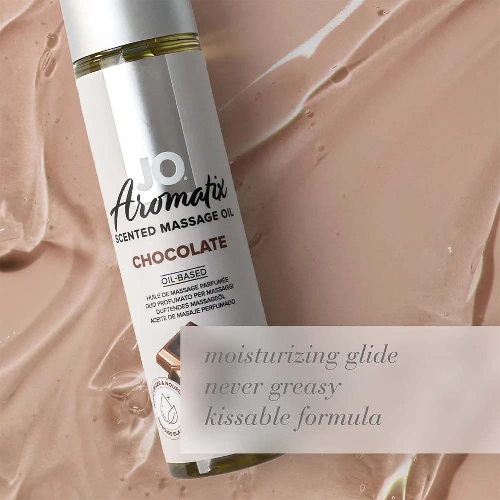 Jo Aromatix Scented Massage Oil Edible Chocolate Strawberry Vanilla Vitamin E