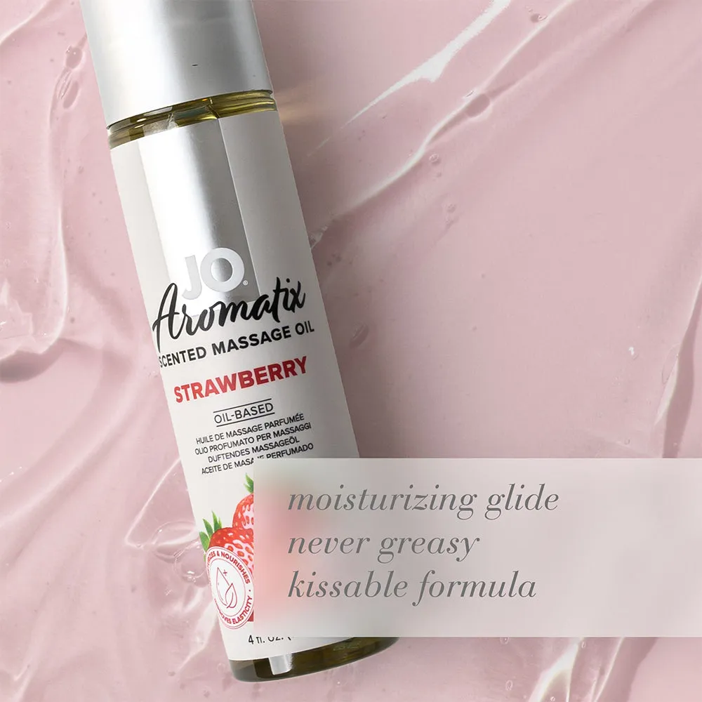 Jo Aromatix Scented Massage Oil Edible Chocolate Strawberry Vanilla Vitamin E