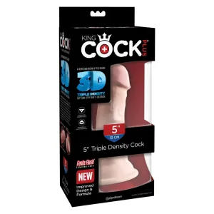 King Cock Plus 5 in. Triple Density Cock Realistic Dildo With Suction Cup Beige