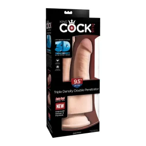 King Cock Plus Triple Density Double Penetrator 9.5 in. Realistic Dildo Beige