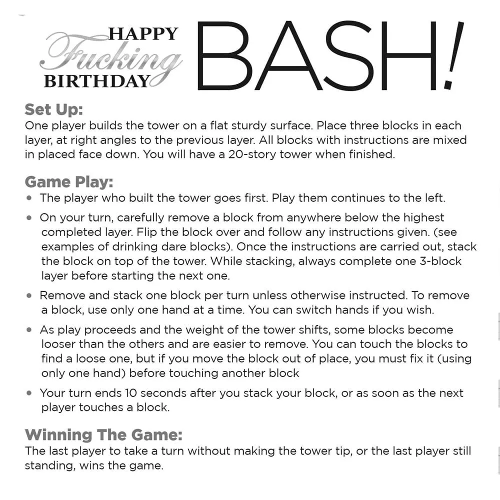 Little Genie Happy Fucking Birthday Bash Drinking Game