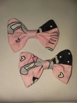 Magic Bunny Fabric Hair Bow 2pc Set