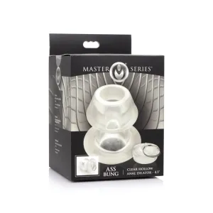 Master Series Ass Bung Clear Hollow Anal Dilator With Plug Xl