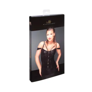 Noir Handmade Corset With Lace And Powerwetlook M