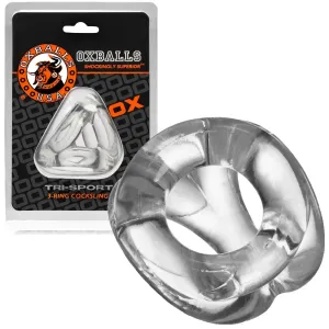 OXBALLS TRI-SPORT versatile 3-ring Cocksling Penis Cock & Ball Ring CLEAR
