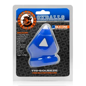 OxBalls TRI-SQUEEZE cocksling/ballstretcher. COBALT ICE