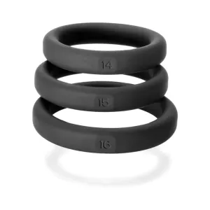 Perfect Fit Xact-fit Silicone Rings S-m (#14. #15. #16) Black