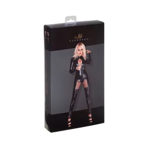 Powerwetlook Overall With Tulle Inserts And 3-way Zipper Xxl