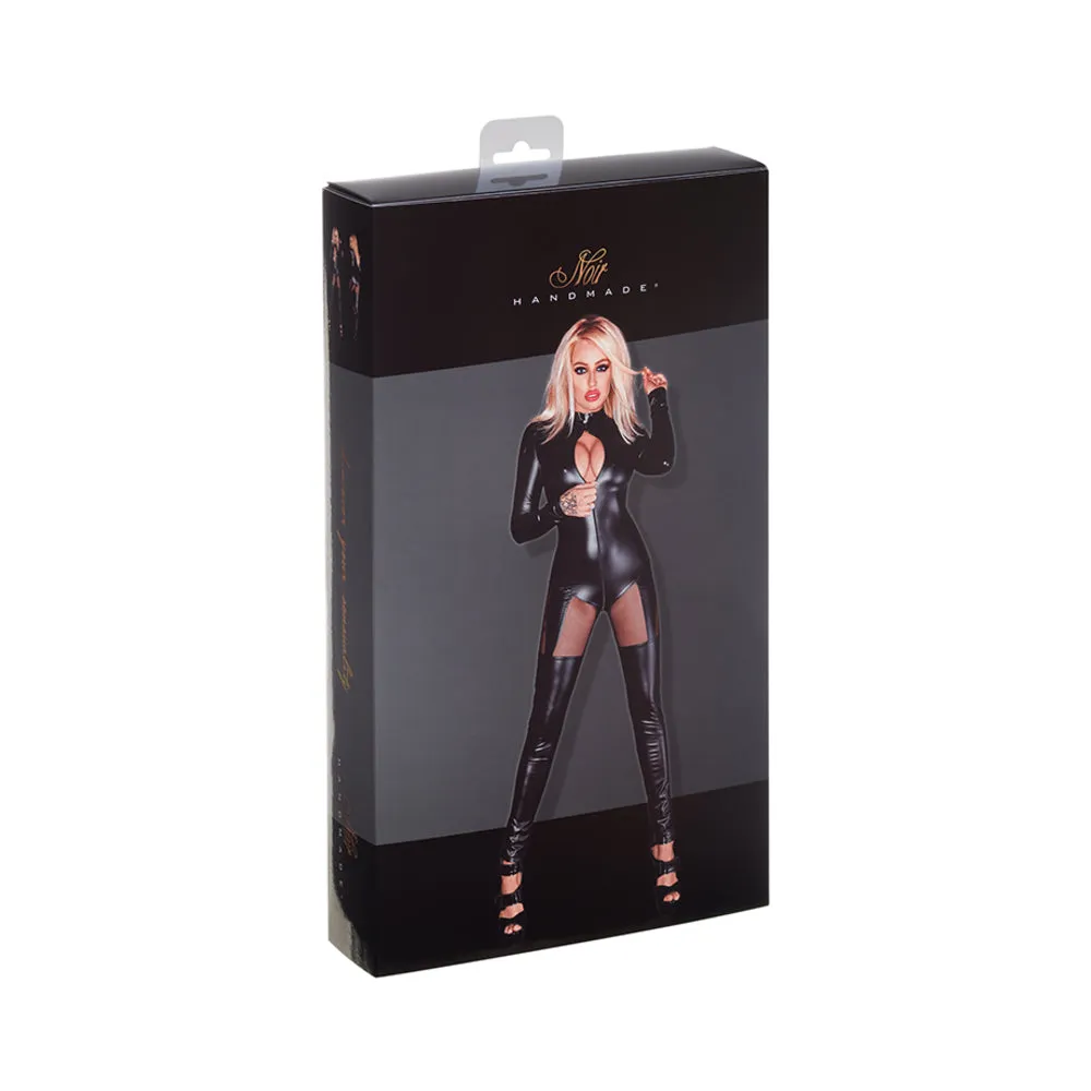Powerwetlook Overall With Tulle Inserts And 3-way Zipper Xxl