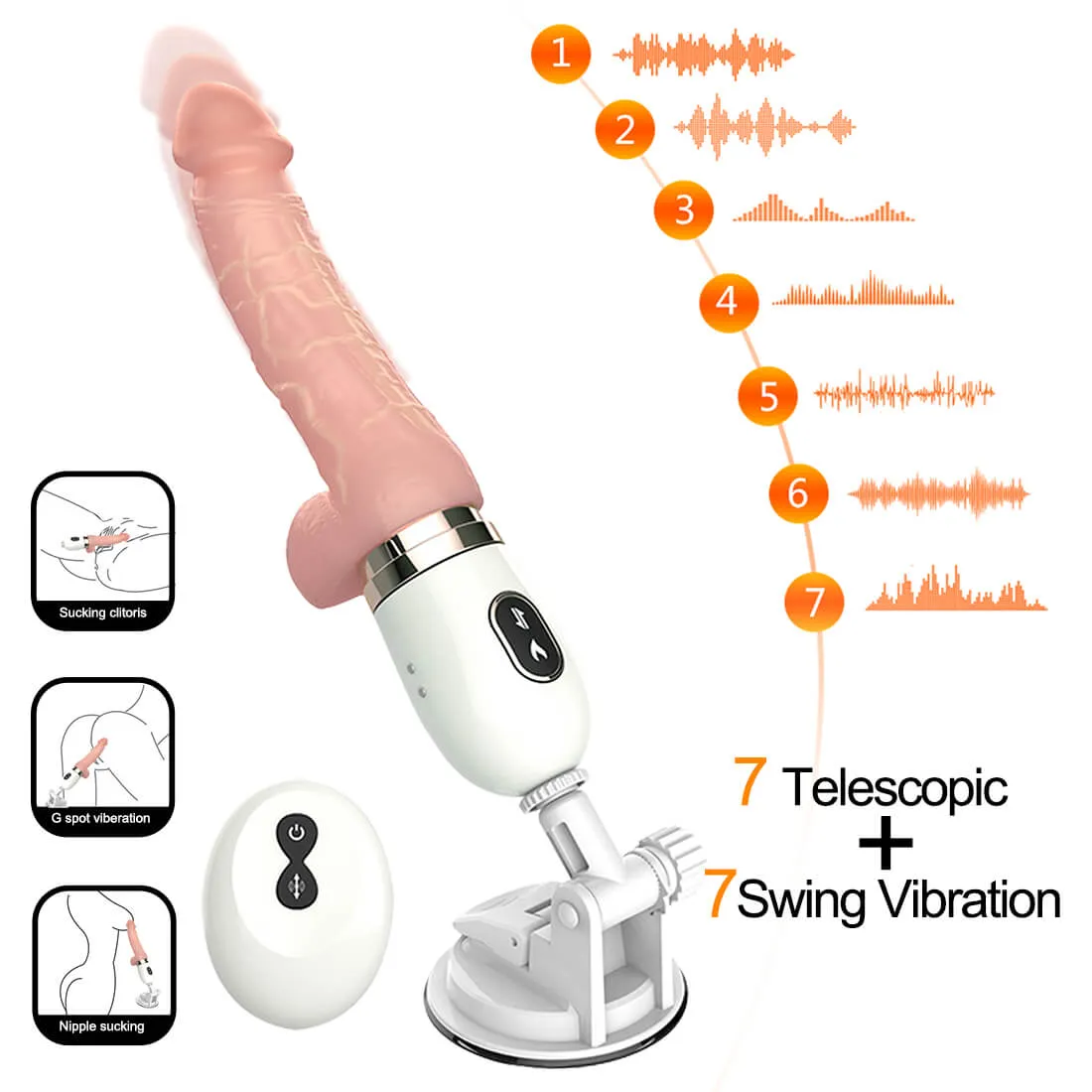 Realistic Vibration Dildo Heating Telescopic Dildo Gun Automatic Sex Machine