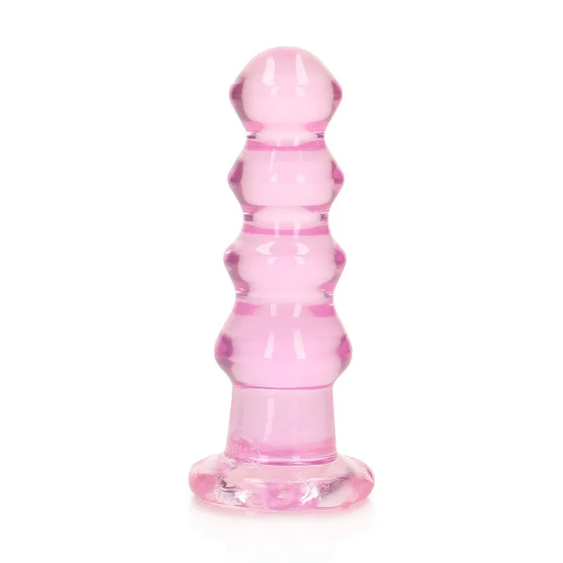 RealRock Crystal Clear Curvy 5.5 in. Dildo/Plug Pink