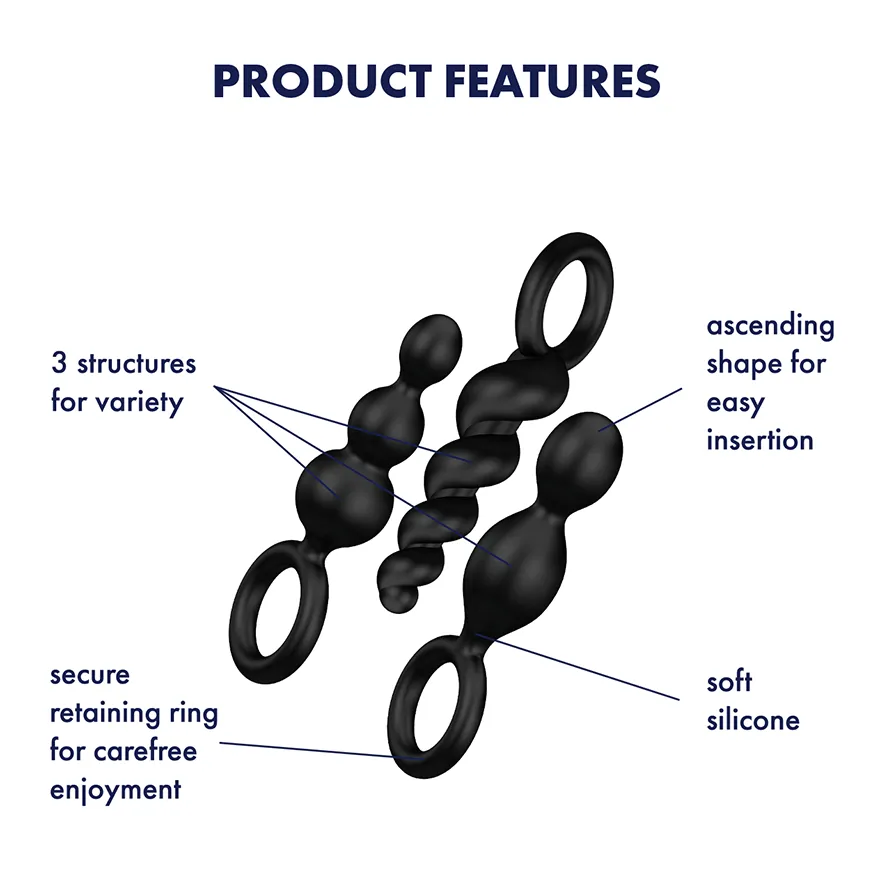 Satisfyer Booty Call Black Plug Set