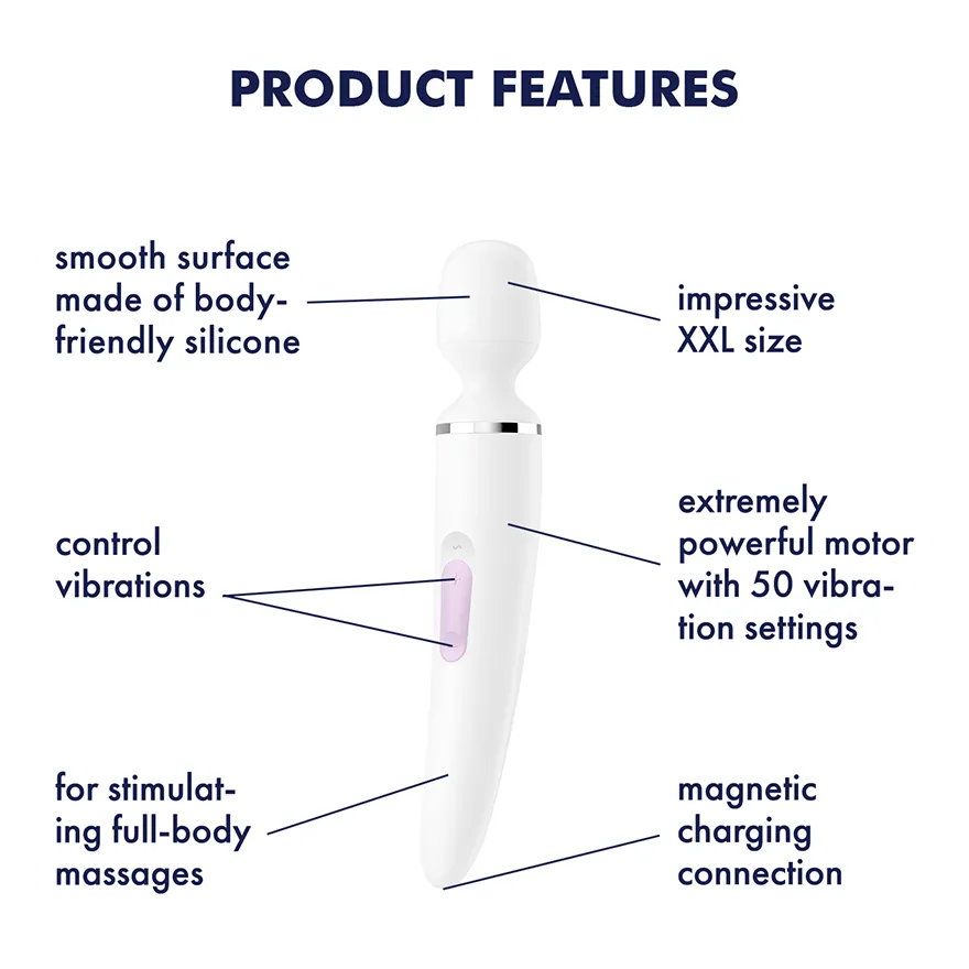 Satisfyer Wand-er Woman White/Chrome
