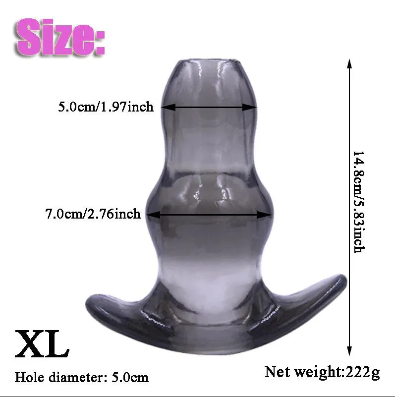 Soft Speculum Hollow Anal Plug Enema Sex Toys For Adults