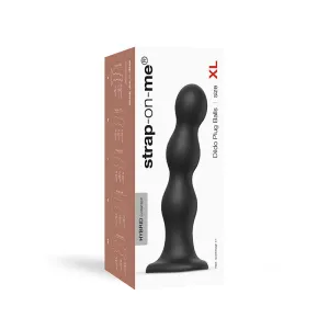 Strap-On-Me Hybrid Collection Silicone Dildo Plug Balls Black XL